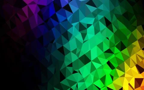 Dark Multicolor, Rainbow vector polygonal pattern. Illustrazione stock