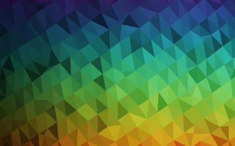 Dark Multicolor, Rainbow vector polygonal pattern. 스톡 일러스트
