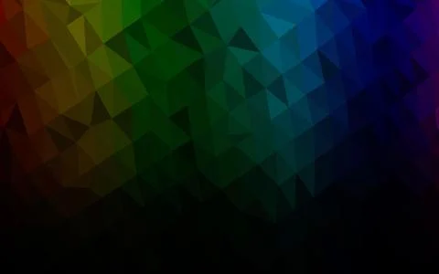 Dark Multicolor, Rainbow vector polygonal pattern. Stock Illustration