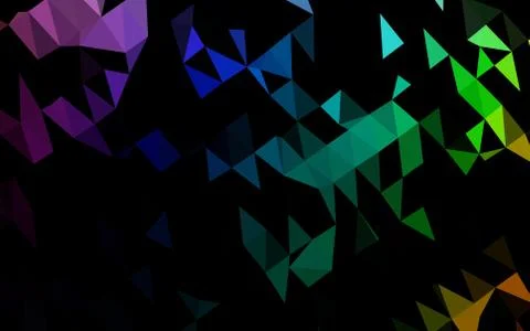 Dark Multicolor, Rainbow vector polygonal pattern. 스톡 일러스트