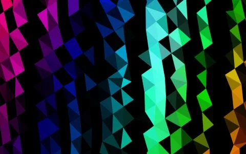 Dark Multicolor, Rainbow vector polygonal pattern. Illustrazione stock
