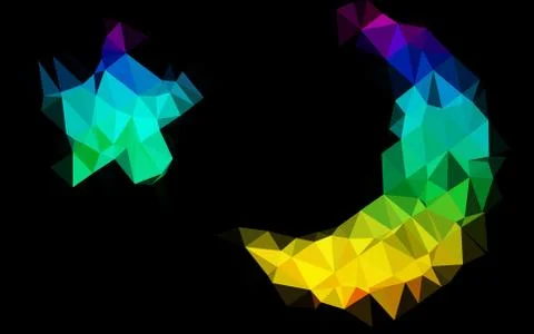 Dark Multicolor, Rainbow vector polygonal pattern. イラスト素材