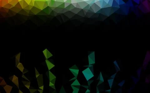 Dark Multicolor, Rainbow vector polygonal pattern. Stockillustratie