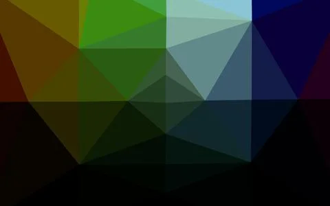 Dark Multicolor, Rainbow vector polygonal pattern. 스톡 일러스트