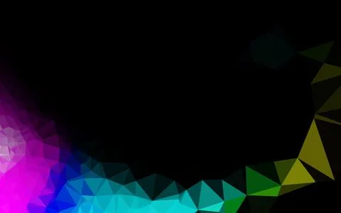 Dark Multicolor, Rainbow vector polygonal background. Stock Illustration