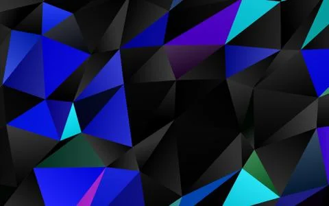 Dark Multicolor, Rainbow vector shining triangular pattern. Stockillustratie