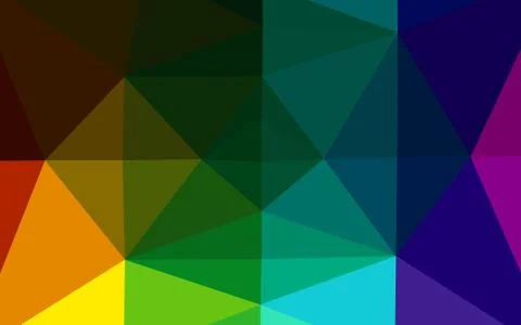 Dark Multicolor, Rainbow vector shining triangular template. Illustrazione stock