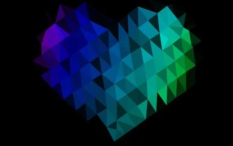 Dark Multicolor, Rainbow vector shining triangular background. Stock Illustration