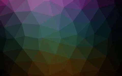 Dark Multicolor, Rainbow vector shining triangular background. 스톡 일러스트