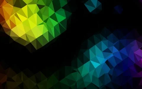 Dark Multicolor, Rainbow vector shining triangular pattern. Stockillustratie