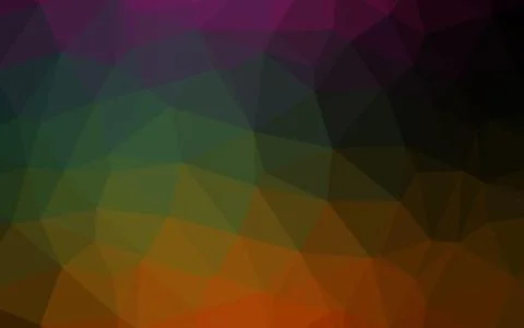 Dark Multicolor, Rainbow vector shining triangular pattern. Stock Illustration