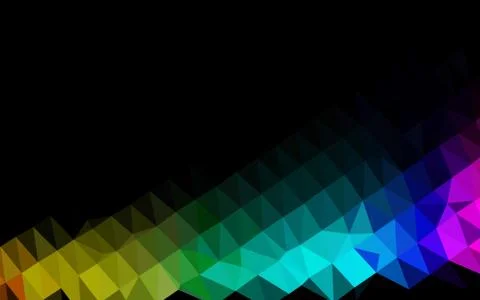 Dark Multicolor, Rainbow vector shining triangular pattern. 스톡 일러스트