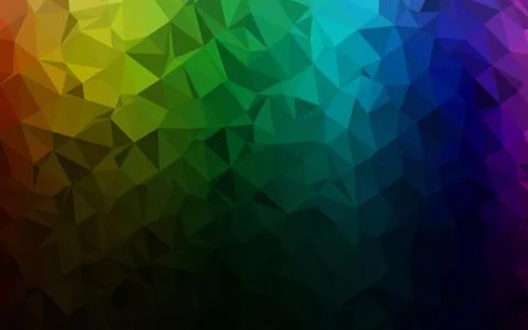Dark Multicolor, Rainbow vector shining triangular pattern. Stock Illustration