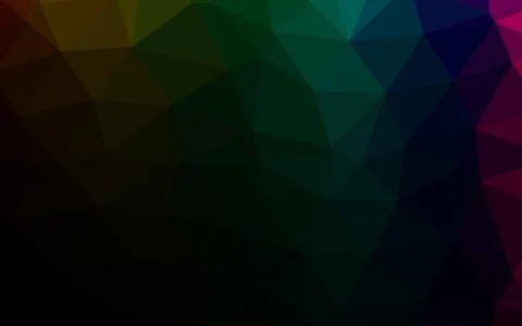 Dark Multicolor, Rainbow vector shining triangular pattern. Stockillustratie