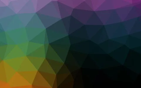 Dark Multicolor, Rainbow vector shining triangular background. Ilustração Stock