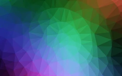 Dark Multicolor, Rainbow vector shining triangular template. Illustration