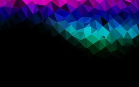 Dark Multicolor, Rainbow vector shining triangular pattern. Stock Illustration