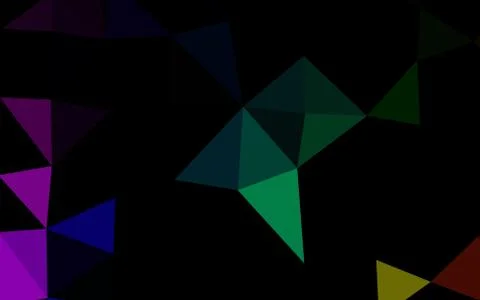 Dark Multicolor, Rainbow vector shining triangular template. Stock Illustration