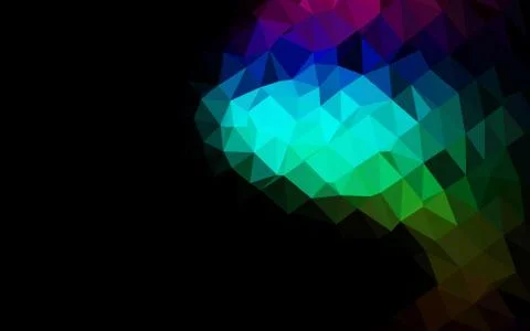 Dark Multicolor, Rainbow vector shining triangular background. 스톡 일러스트