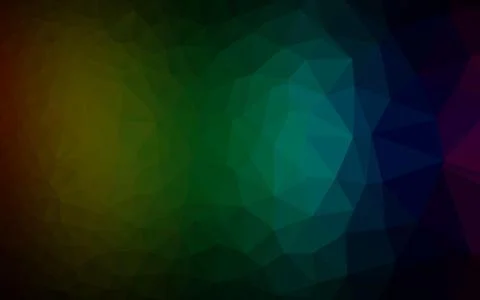 Dark Multicolor, Rainbow vector shining triangular pattern. Illustrazione stock