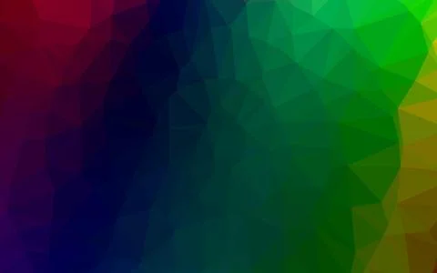 Dark Multicolor, Rainbow vector shining triangular pattern. 스톡 일러스트