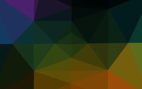 Dark Multicolor, Rainbow vector shining triangular background. Ilustração Stock