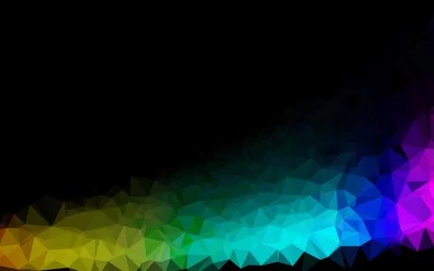 Dark Multicolor, Rainbow vector shining triangular pattern. Stockillustratie