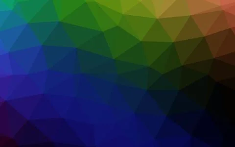 Dark Multicolor, Rainbow vector shining triangular pattern. 스톡 일러스트