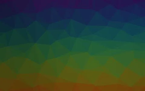 Dark Multicolor, Rainbow vector shining triangular pattern. Stock Illustration