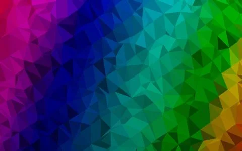 Dark Multicolor, Rainbow vector shining triangular background. 스톡 일러스트
