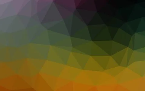 Dark Multicolor, Rainbow vector shining triangular pattern. Illustrazione stock