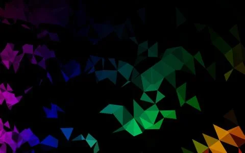 Dark Multicolor, Rainbow vector shining triangular pattern. 库存插图