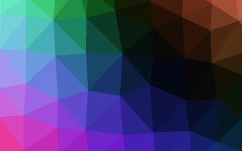 Dark Multicolor, Rainbow vector shining triangular pattern. Illustrazione stock