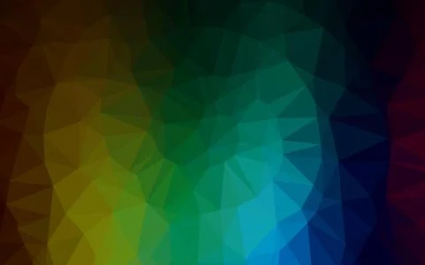 Dark Multicolor, Rainbow vector shining triangular background. 스톡 일러스트