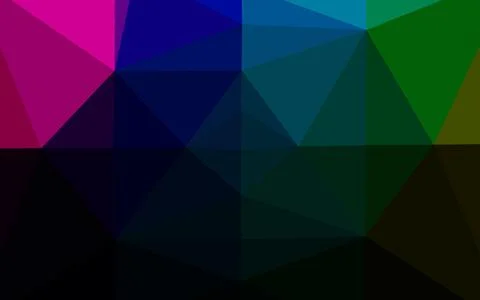 Dark Multicolor, Rainbow vector shining triangular pattern. Stockillustratie