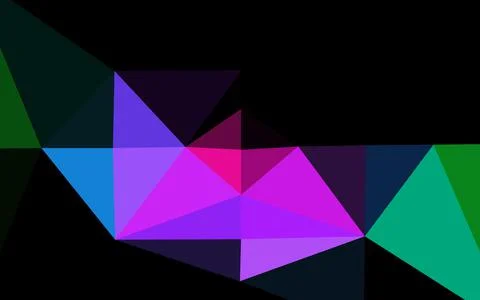 Dark Multicolor, Rainbow vector shining triangular pattern. Stock Illustration