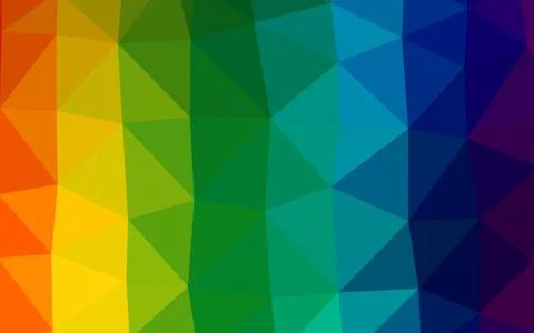 Dark Multicolor, Rainbow vector shining triangular pattern. 스톡 일러스트