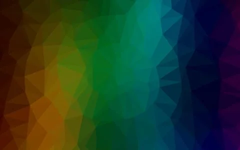 Dark Multicolor, Rainbow vector shining triangular pattern. Illustrazione stock