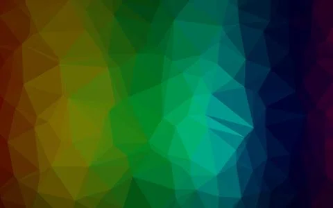 Dark Multicolor, Rainbow vector shining triangular template. Ilustração Stock