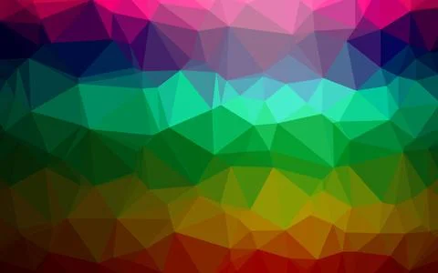 Dark Multicolor, Rainbow vector shining triangular template. Ilustração Stock