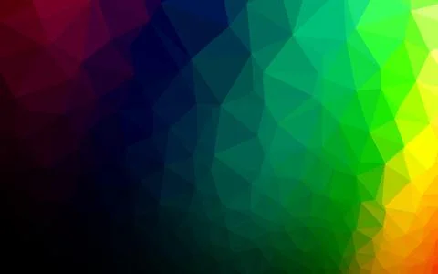 Dark Multicolor, Rainbow vector shining triangular background. 库存插图
