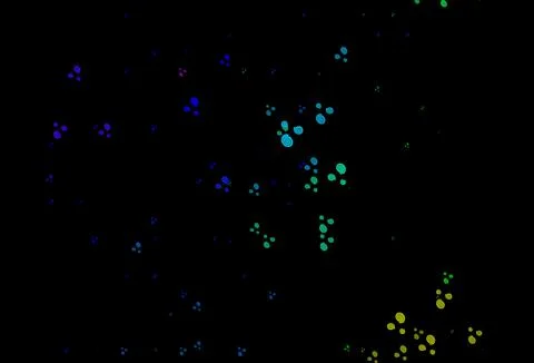 Dark Multicolor, Rainbow vector template with bubble shapes. 스톡 일러스트