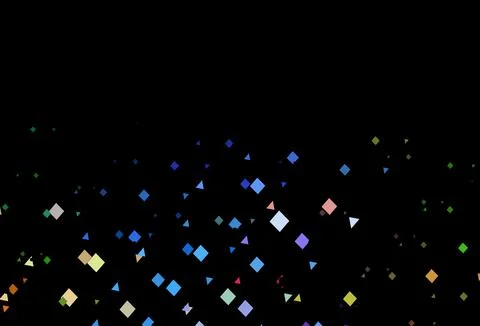 Dark multicolor, rainbow vector template with crystals, circles, squares. Stock Illustration