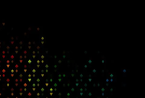 Dark Multicolor, Rainbow vector texture with playing cards. Stock Illustration