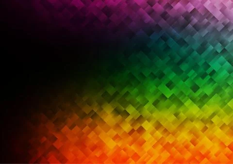 Dark Multicolor, Rainbow vector texture in rectangular style. Stock Illustration