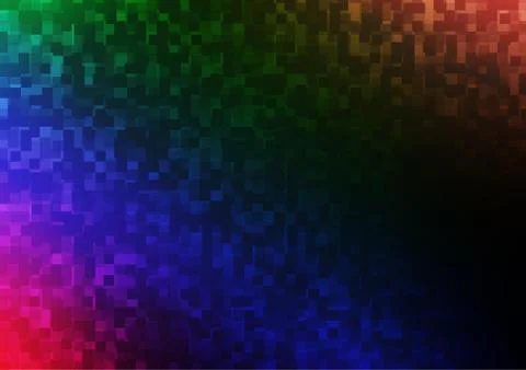 Dark Multicolor, Rainbow vector texture in rectangular style. Stock Illustration