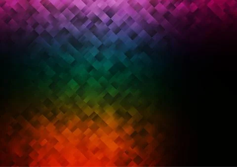 Dark Multicolor, Rainbow vector texture in rectangular style. Stock Illustration