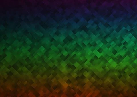 Dark Multicolor, Rainbow vector texture in rectangular style. Stock Illustration