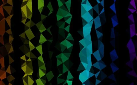Dark Multicolor, Rainbow vector triangle mosaic template. Illustrazione stock