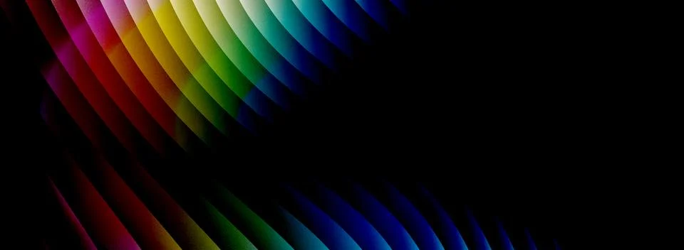 Dark multicolor ribbed glass gradient abstract background with smooth glossy Stockillustratie